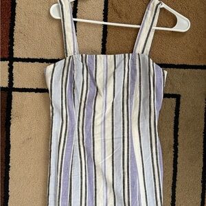 Striped Dress in Purple and White